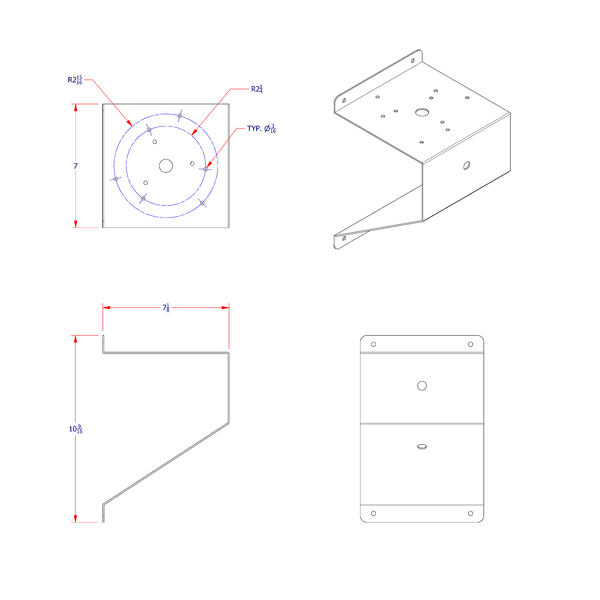 G661 Beacon/Backup Light Bracket, SS L&R